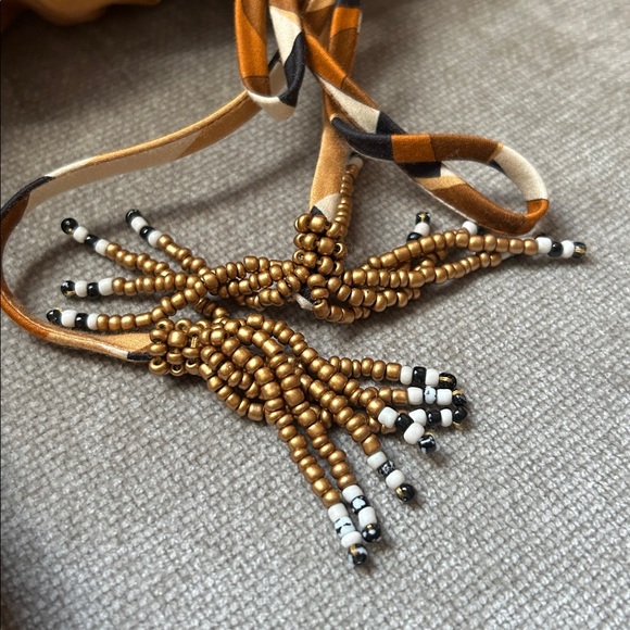 FARM Rio Geometric Mini Dress in Brown and Gold - Picture 10 of 10